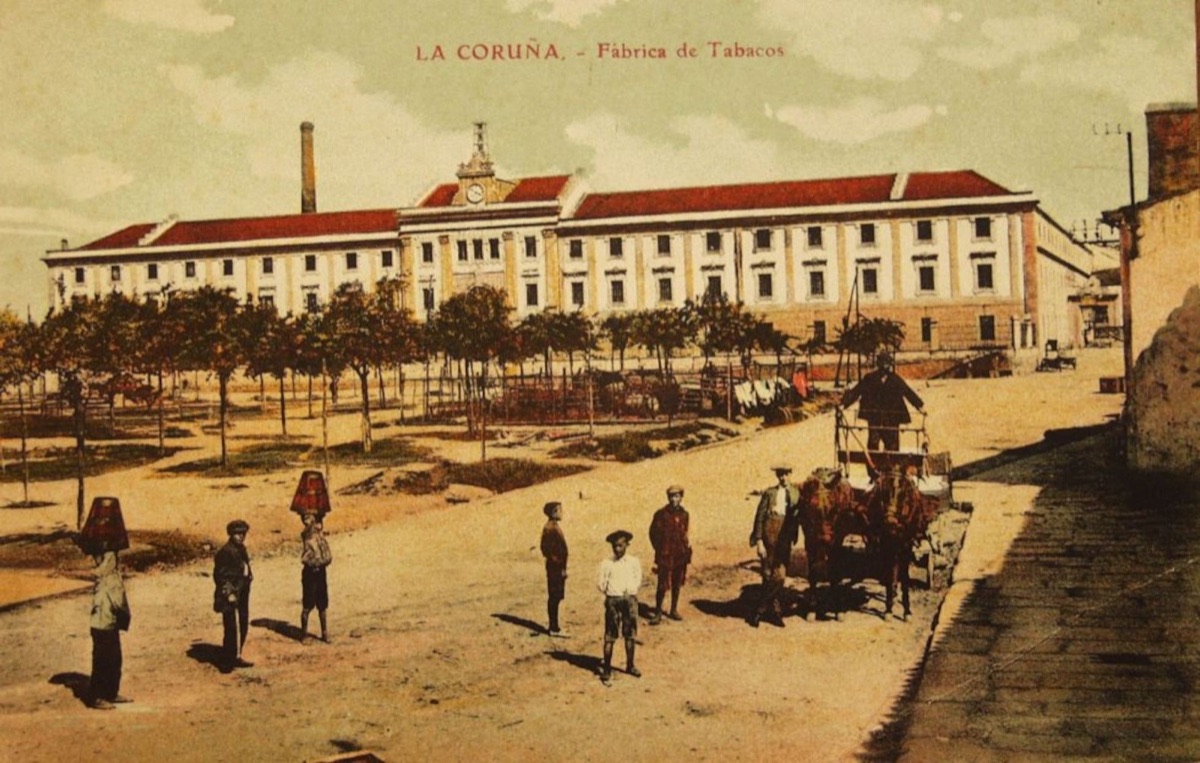 The tobacco factory at A Coruña, a long neoclassical industrial building